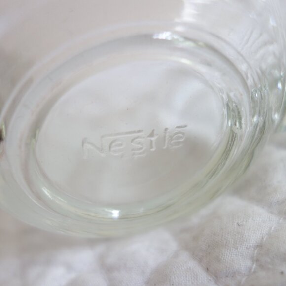 Vtg NESTLE Clear Glass Coffee Cup Mug Etched Globe / World - Picture 6 of 6